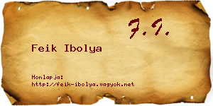 Feik Ibolya névjegykártya